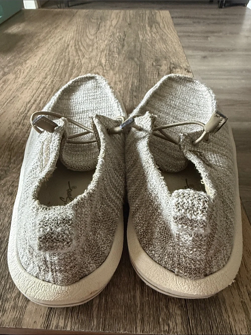 Maui & Sons Knit Slip-On Sneakers in Heathered Taupe